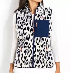 Vineyard Vines Leopard Sherpa Supershep Vest